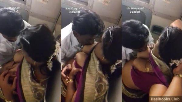 Tamil aunty big boobs sucked in train toilet - Desi MMS