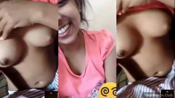 Desi sexy boobs Kannada teen girl hot video chat with lover