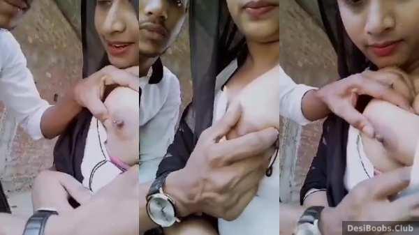 Indian big tits Muslim girl breastfeeding lover on camera