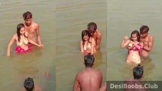 Guwahati girlfriend big boobs recorded in open bathing