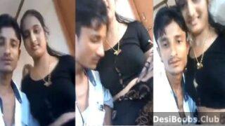 Desi couple boobs press sex