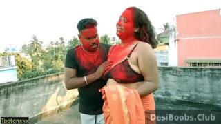 Bangla boobs press and suck on Holi