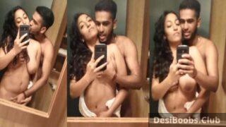 Desi mms of couple enjoying boobs press sex