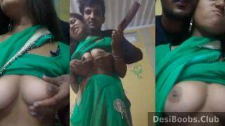 Rajasthani milking boobs of Marwari wife