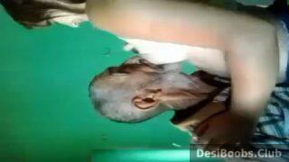 Old man tasting desi boobs