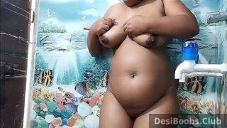 Chubby Mallu bhabhi washing big boobs