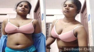 Naughty Tamil college girl with big cleavage