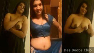Hot saree bhabhi flexing big desi boobs