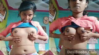 Virgin 18 yrs old Tamil girl showing teen boobs