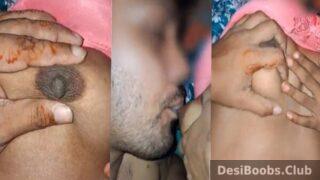Village boy sucking juicy desi boobs of bhabhi