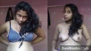 Sweet Mallu girl with hot brown chocolate nipples