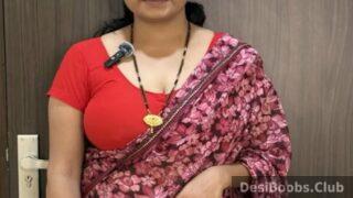 Beautiful saree aunty with big Indian tits