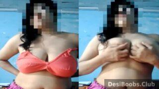 Indian bikini model with juicy desi boobs